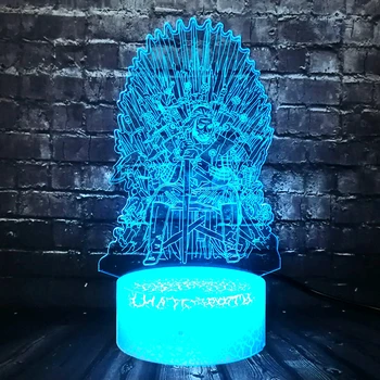 

LED Night Light Game Of Thrones Logo Iron throne Crack Base RGB Change Lava Home Boy Room Sleep Mood Holiday Party Kids Toy