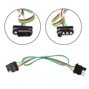 

1pcs 2ft Trailer Light Wiring Harness Extension 4-Pin Plug 18 AWG Flat Wire Connector 60CM