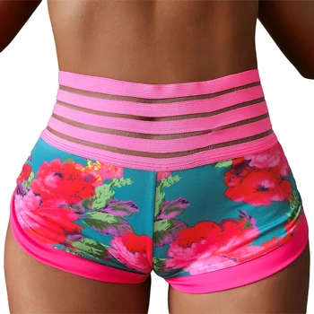 

Sexy Floral Print Booty Shorts Women Summer High Waist Shorts Ladies Spandex Shorts Mini Lace Skinny Short Damskie Femme D30