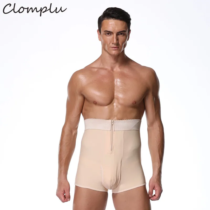 Clomplu одежда для шейпинга с высокой талией Shaper мужские контрольные трусики спандекс утягивающее белье для похудения нижнее белье