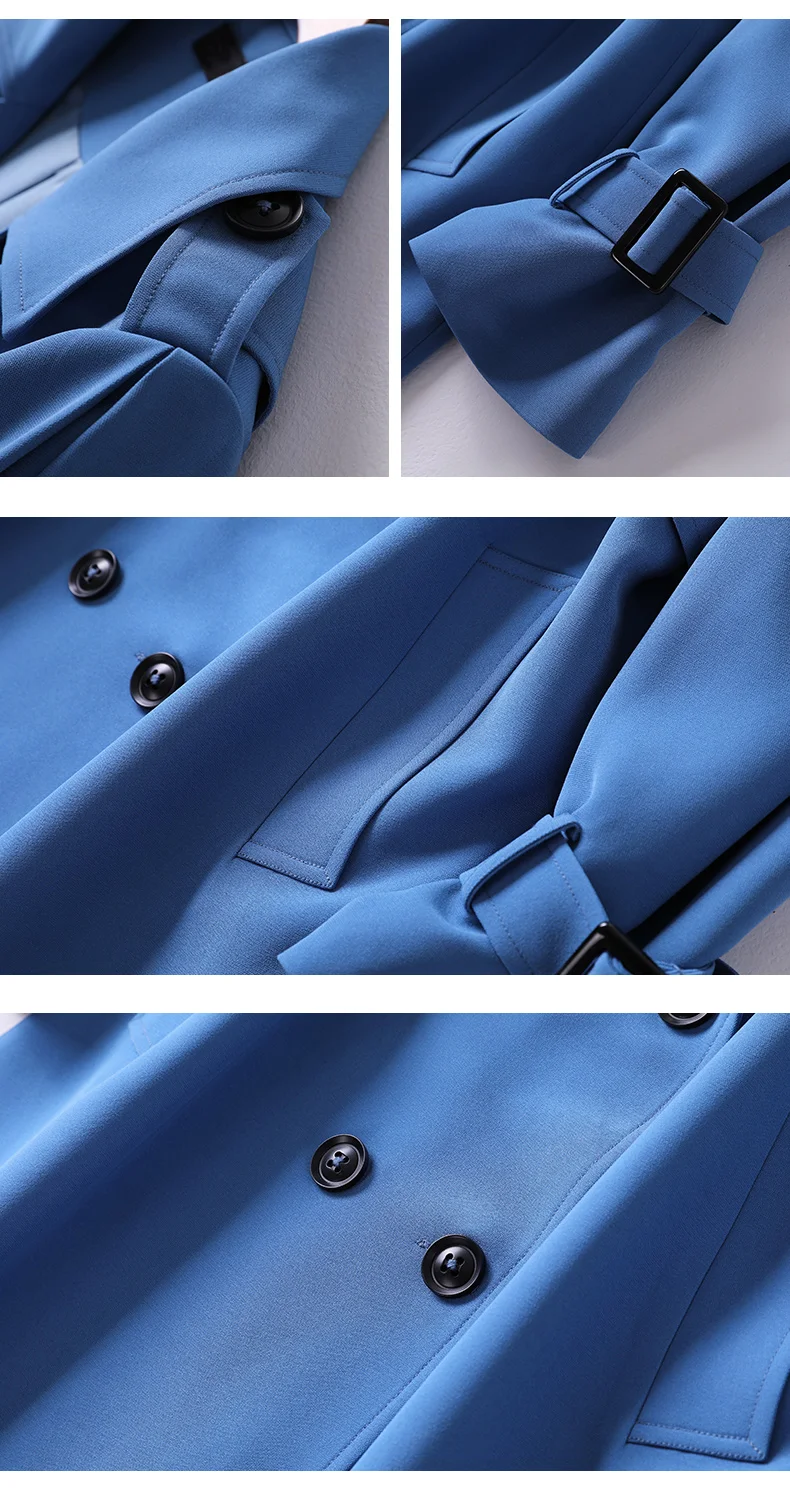 Windbreaker Women Autumn Classic Belt Double Breasted Trench Coat Women Slim Elegant Office Long Business Outerwear Female