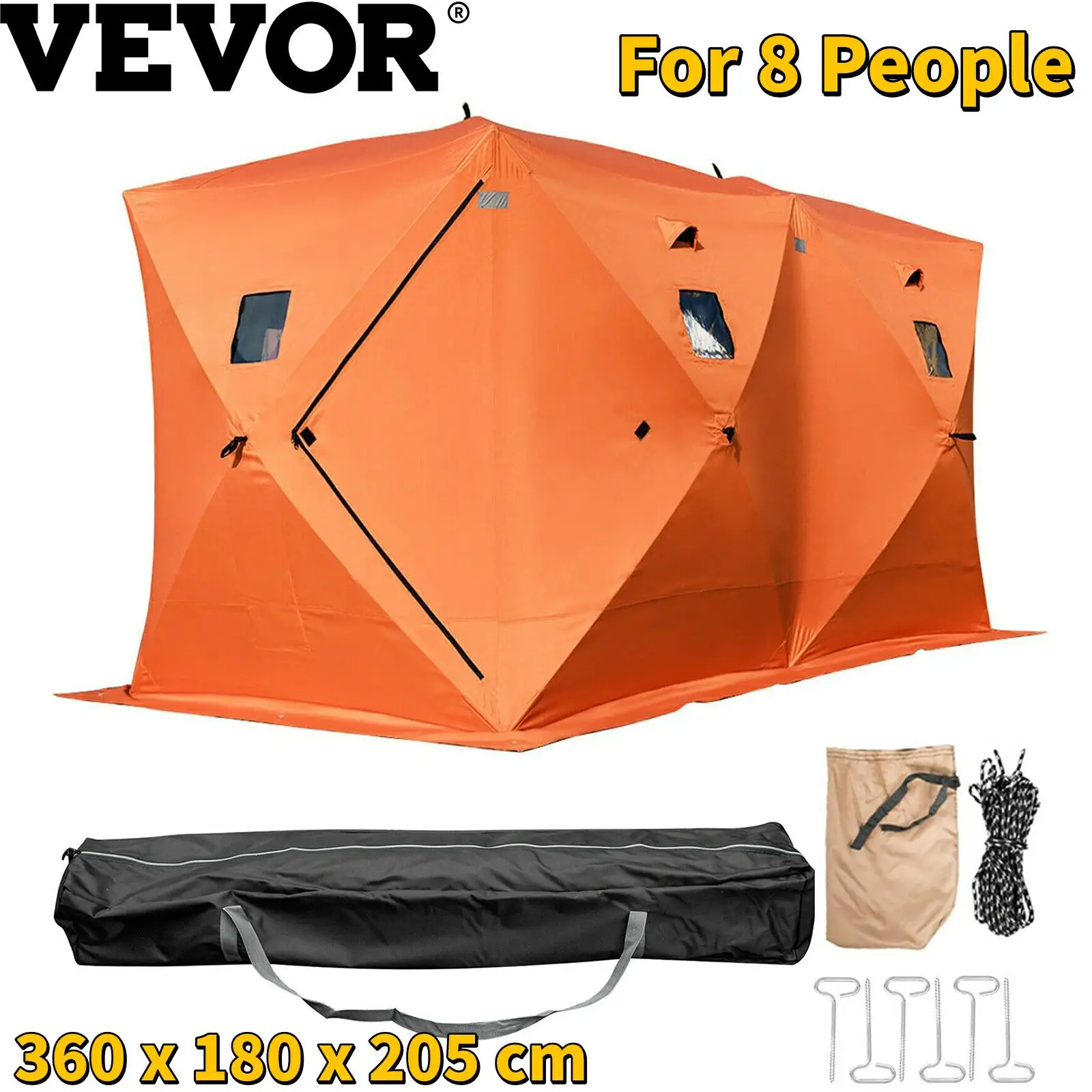 VEVOR навес для подледной рыбалки Shanty Pop-Up 8-Person 300D оксфордская Ткань