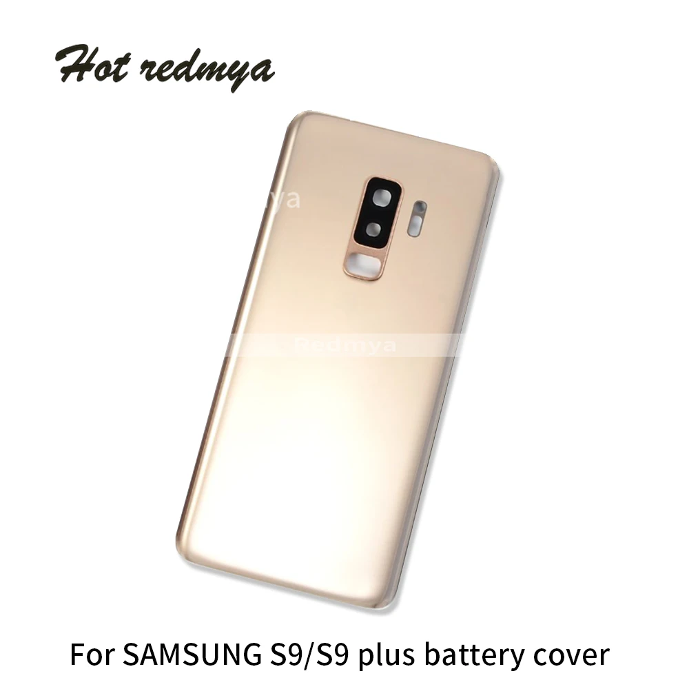 10 шт. Задняя крышка батареи для samsung Galaxy S9 Plus S9+ G965 G965F задняя дверь Чехол стекло Корпус с камерой стекло объектив+ наклейка