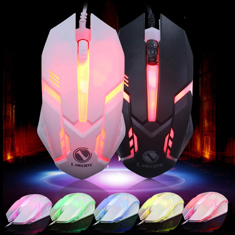 Проводная игровая мышь светодиодный светильник 7 цветов оптическая компьютерная