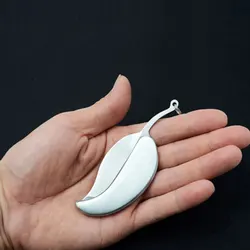 Couteau à feuilles en acier inoxydable, porte clés, EDC Mini couteau à fruits Portable, kit de survie de poche en plein air, Camping randonnée couteau pliant 