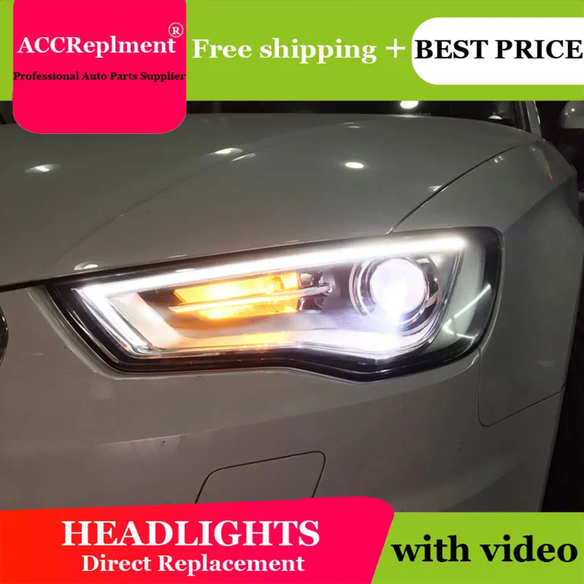 Автомобильный Стайлинг для Audi A3 головной светильник s U angel eyes- для Audi A3 светодиодный светильник Q5 Bi Xenon объектив СВЕТОДИОДНАЯ Лампа для проектора