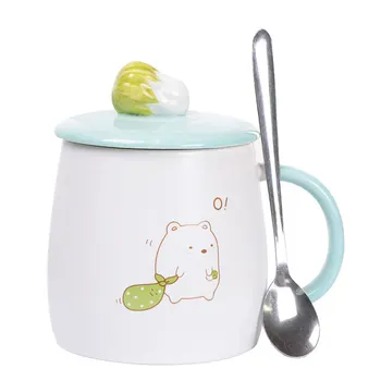 

Creative Ceramic Mug Cartoon Cute Personality Mug with Lid Couple Coffee Milk Cup Christmas Gift Drinking Set DD6BD