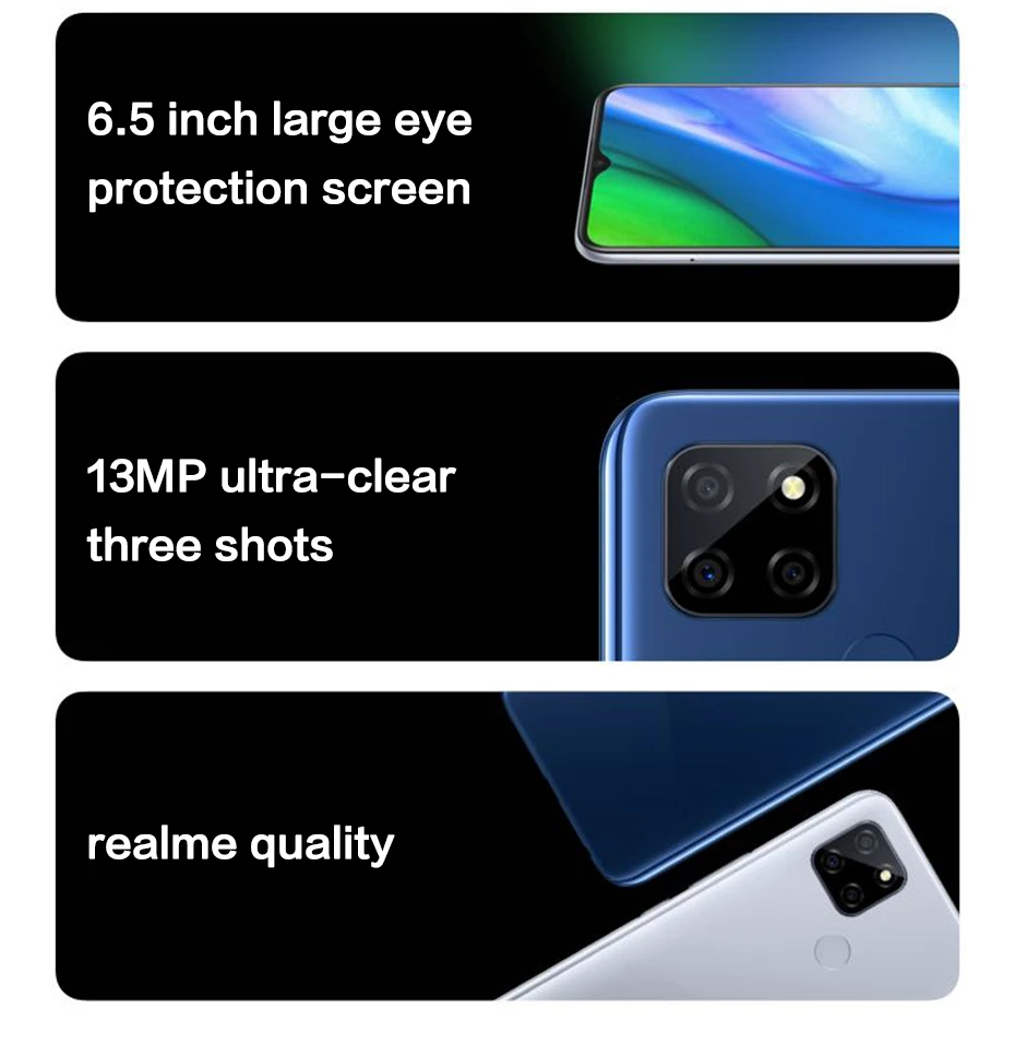 Realme V3 5G mobile phone 6GB RAM 64GB ROM Cellphones Dimensity 720 Octa Core 5000mAh Battery 18W Fingerprint Smartphone