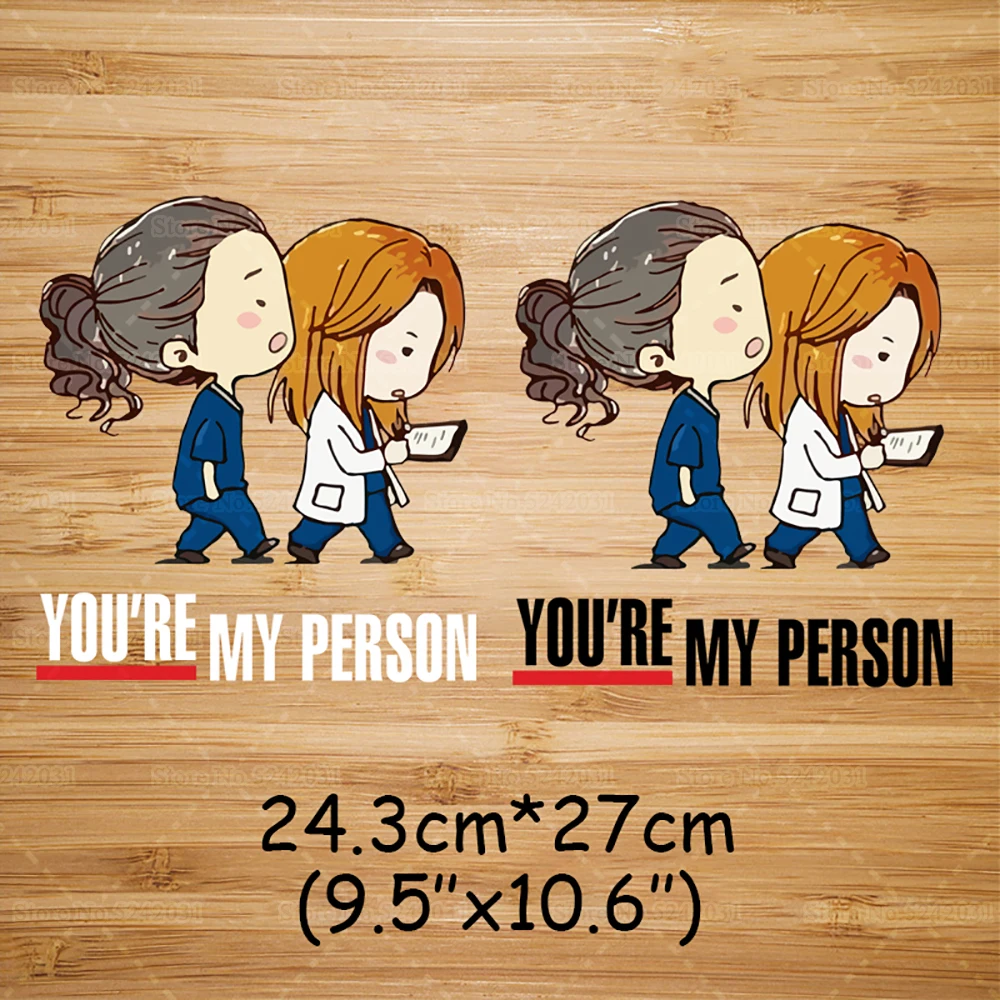 Термотрансферная наклейка Greys с рисунком анатомии для одежды You Are My Person|Заплатки|