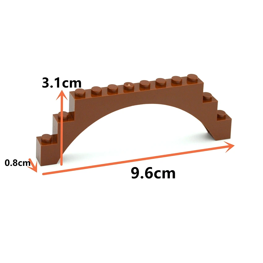호환 조립 입자 MOC 벽돌 아치 1x12x3 6108/14707/18838 상단, 강화 언더 사이드 브리지 포함 DIY 빌딩 블록
