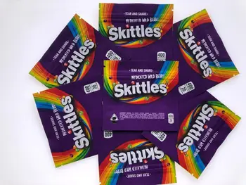 

Medicated Wild Berry Sour Skittles Purple 400 Mylar Bags Local Empty Bag Edibles Packaging jcMuw