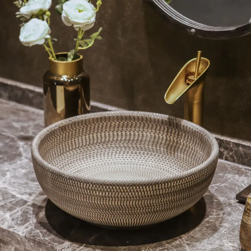 Jingdezhen ceramic sink wash basin Ceramic Counter Top Wash Basin round Bathroom Sinks | Обустройство дома