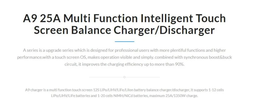 EV-PEAK A9 1350W 25A Multi Function Intelligent Touch Screen Balance Charger/Discharger
