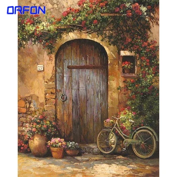 

Painting By Numbers Flowers at the gate Diy Oil Paints Kits For Adults DIY Framed Wall Art Home Decoration Digital Paints On