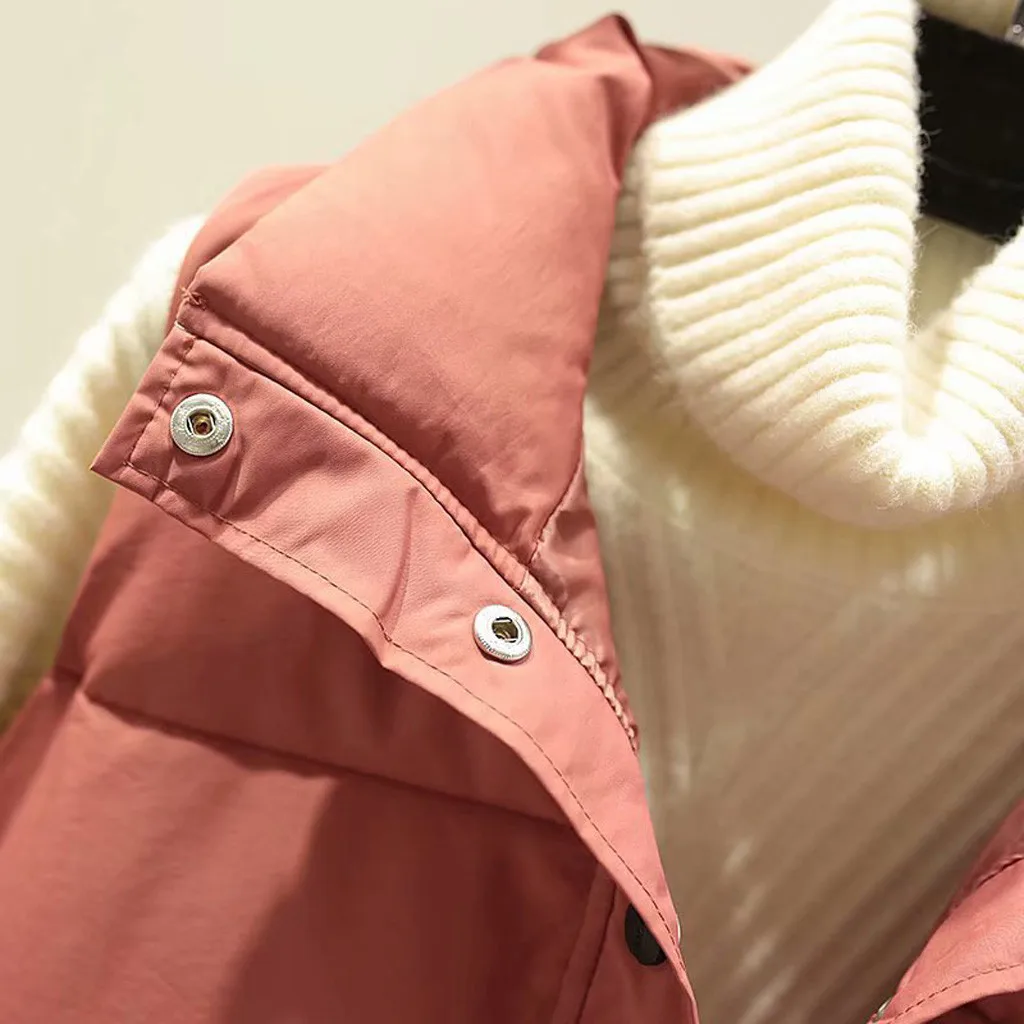 Manteau femme, зимнее пальто, женская зимняя теплая верхняя одежда со стоячим воротом, без рукавов, с карманами, Ретро стиль, большие размеры, пальто, ropa mujer ropa