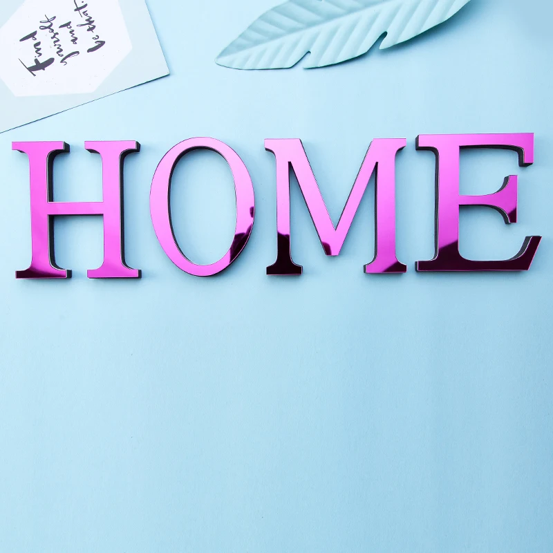 Acrylic Rose Red Letters 3D Mirror Wall Sticker Home Decoration Holiday Celebration Living Room DIY Peel & Sticker Art Mural wall sticker mirror wall sticker acrylic wall sticker