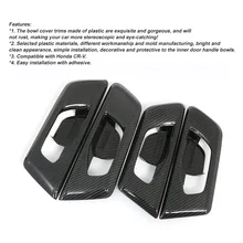 

4PCS/Set Car Inner Door Handle Bowl Cover Trim Carbon ABS Fiber for 17-21 Honda CRV Decorative Cover Car Interior Decoration