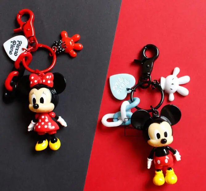 

New 1 set Cartoon mickey minnie head Keychain Jewelry Accessories Key Chains Pendant Gifts Favors