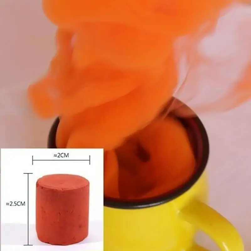 10 шт./партия красочные таблетки дыма Хэллоуин реквизит сгорания смога торт эффект дымовая бомба таблетки портативный фотосъемка - Color: 10pcs orange