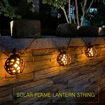 

LED Flame Ball String Light Garden String Lights Solar Lamp Power LED String Fairy Solar Outdoor Garlands Decoration Lights