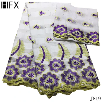 

HFX High Quality African Swiss Voile Lace in Switzerland White Lace Nigerian Lace Fabric 2020 tissus broderie en coton Y819
