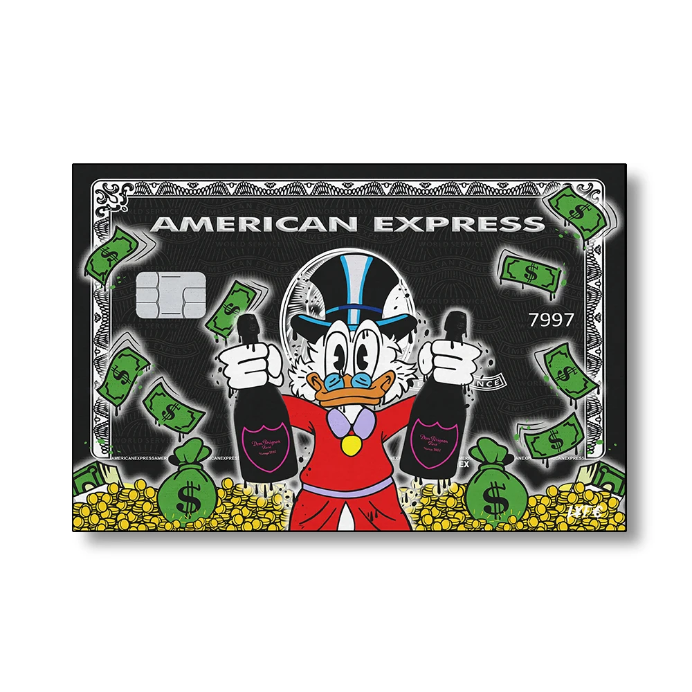 Alec Monopoly Disney Donald Duck Canvas Painting Graffiti Millionaire Money Street Art Posters and Prints for Living Room Home 
