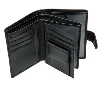 

Vintage Men's Short Wallet Fashion Retro Wallet Small Card Holder Coin Purse Genuine Leather Multifunction Zipper Men Money Bags