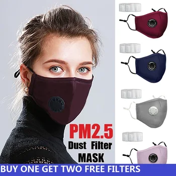 

Reusable Dust-proof Masks Anti-Dust Breath Valve Facial Protective Cover Ear-loop Mask Activated Carbon PM2.5 Filter Air Pads