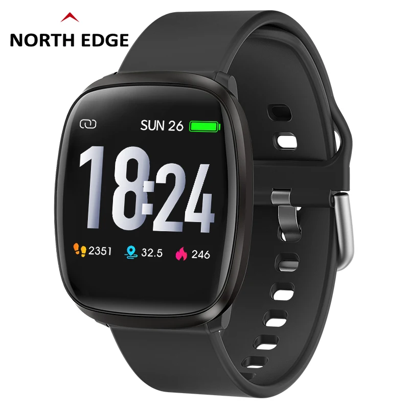 

North Edge Smart Watch Mens Band With Heart Rate Monitor Blood Pressure Full Touch Screen Fitness Tracker Wristband Smart Watch