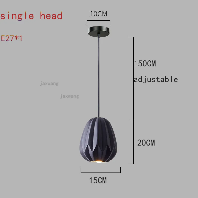 JW современный светодиодный подвесной светильник из скандинавской смолы ресторанные подвесные светильники кухонные аксессуары постсовременная спальня подвесные потолочные светильники - Цвет корпуса: 1head dark grey