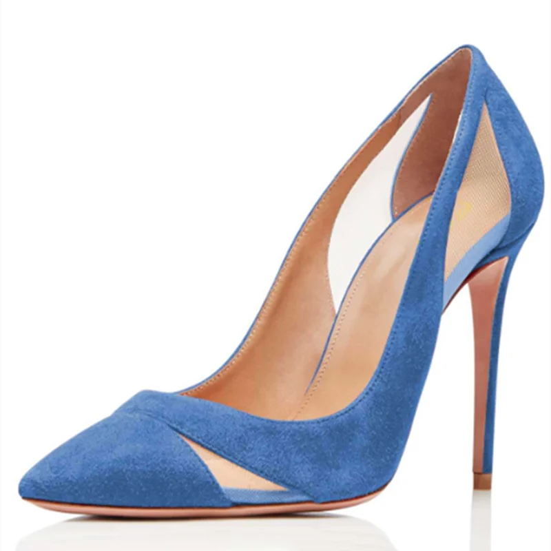 

SHOFOO shoes,Beautiful fashionable women's shoes , suede , about 11cm high-heeled women's shoes, pointed toe pumps,SIZE:34-45