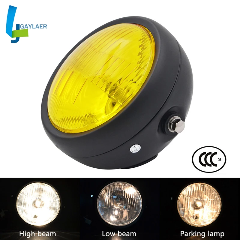 

Motorcycle 6 1/2" Headlight for Harley Honda Yamaha Suzuki Kawasaki Cafe Racer Bobber Custom Lamp