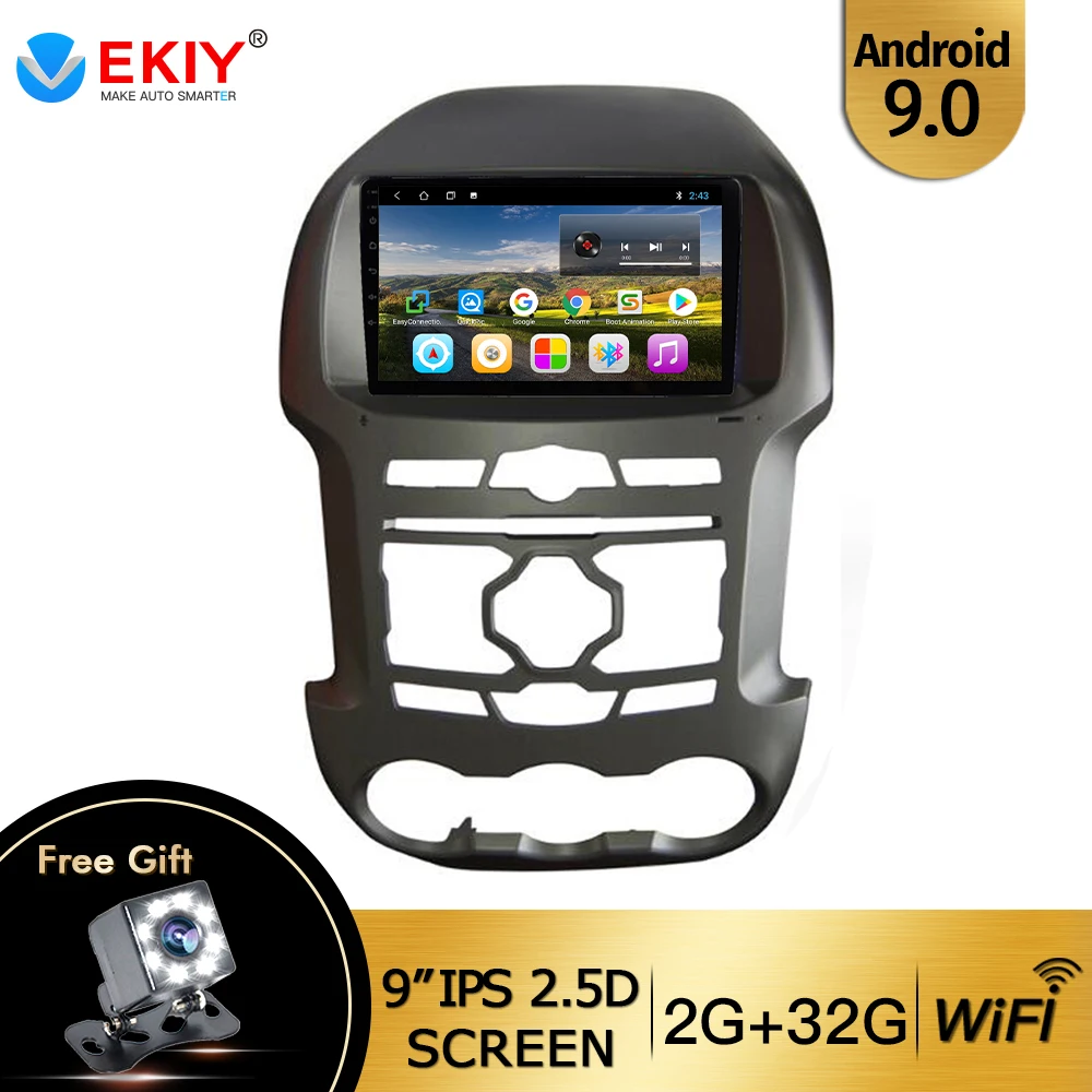 EKIY 9 0 Автомагнитола для Ford Ranger F250 2011 2012-2015 GPS-навигация мультимедийный плеер 2Din DVD