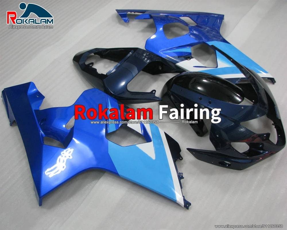 

Обтекатель для Suzuki GSXR600 GSXR750 K4 2004 2005 GSX-R600 GSX-R750 04 05 мотоцикл задние дисковые тормоза цвет: черный, Синий Shell Kit (литья под давлением)
