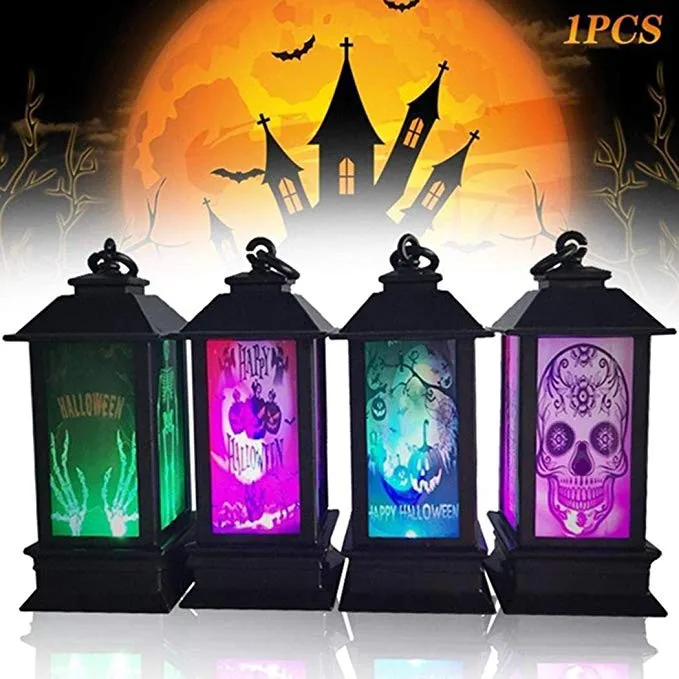 

Halloween Decoration Props Led Candles Light Vintage Castle Bats Pumpkin Lantern Flame Lamp Scary Halloween Party Supplies #C