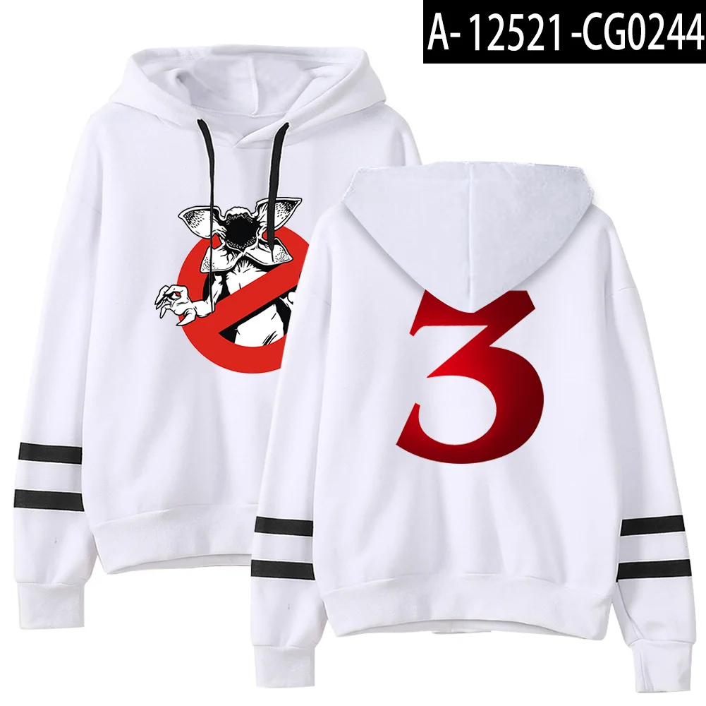 Stranger Things Fashion Printed Hoodies Women/Men Long Sleeve Hooded Sweatshirts Hot Sale Trendy Street Style Clothes - Цвет: White