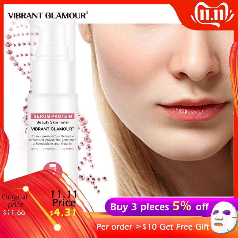 

VIBRANT GLAMOUR Serum Protein Face Toner Anti-Wrinkle Whitening Serum Shrink Pores Anti-allergy Repair Sensitive Skin Care