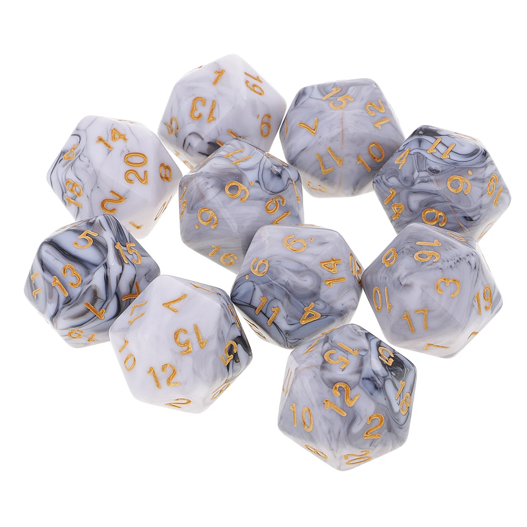 20 Sided D20 Dices Double Colors Dice for Playing Dungeons and Dragons D&D RPG Board Game Favours and Math Teaching, Pack of 10