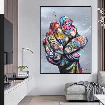 

Cool Street Art Printed Canvas Painting Graffiti Hands Wall Posters and Prints Dropshipping Home Decor Wall Art Cuadros Picture