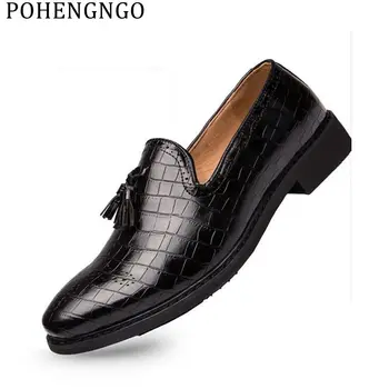 

Italian Men Dress Shoes Brock Oxford Shoes Plus Size Tassel Office Loafers Handmade Classic Men's Party Wedding Shoes