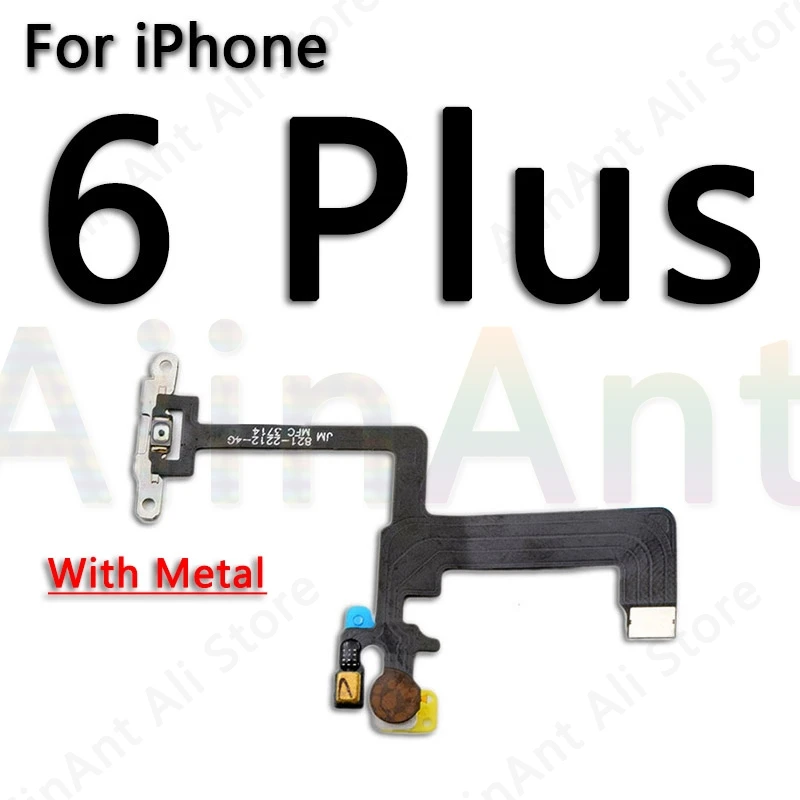 Шлейф питания для iPhone X Xs Max XR 6 6s 7 8 Plus кнопка отключения звука гибкий кабель для замены металла - Цвет: For iPhone 6 Plus