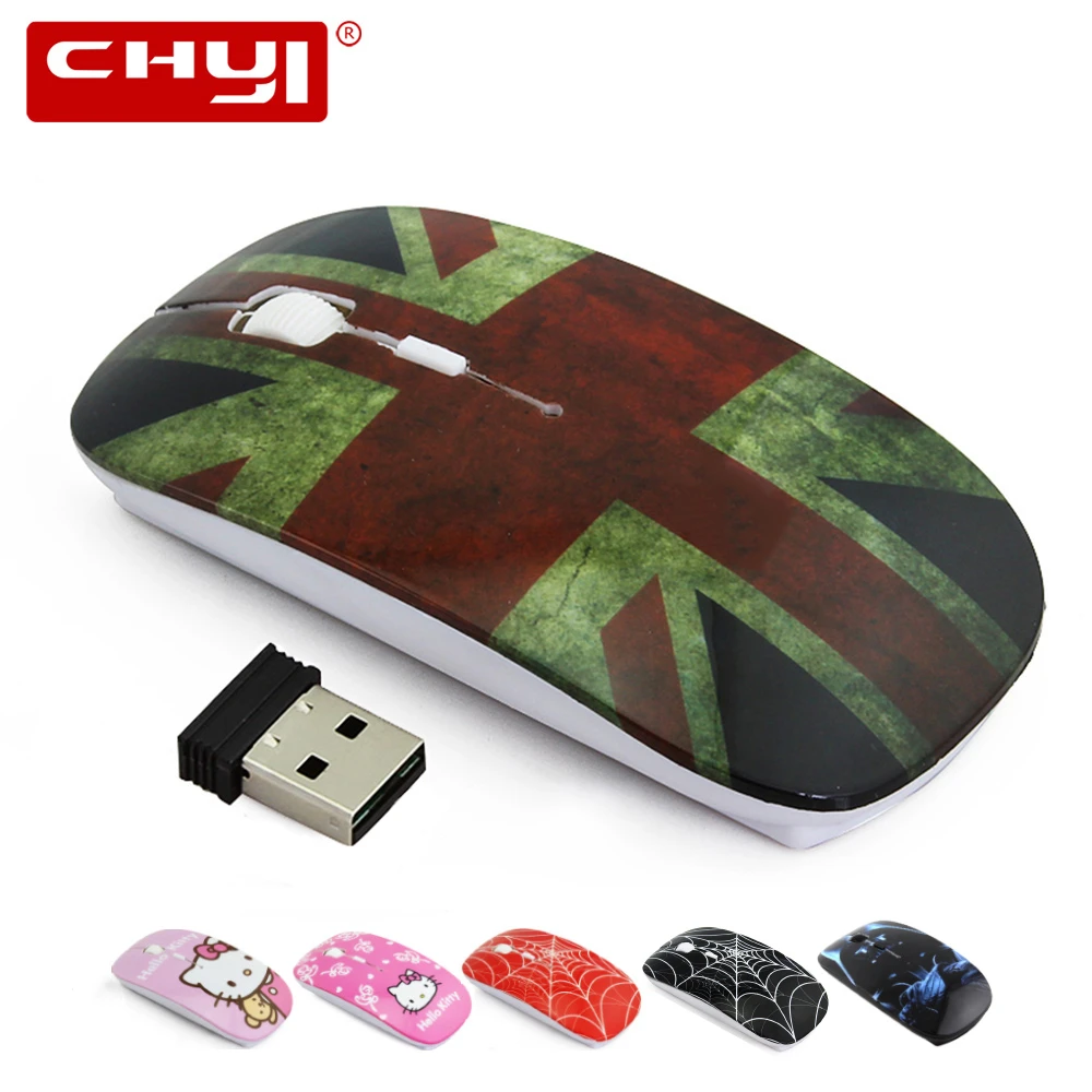 

Wireless Mouse Ultra-thin British Flag Cartoon Mouse 1600 dpi Cheap Optical Gaming Computer Mice For PC Laptop Drop Shipping