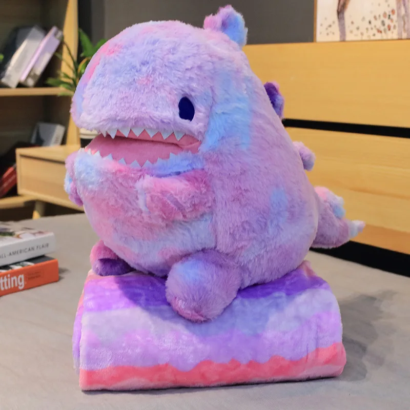 1 шт. 60 см Kawaii Радуга плюшевые игрушки, динозавр прекрасная мягкая подушка для животных кровать подушка мягкое покрывало домашний Декор Девушка креативный подарок - Цвет: purple