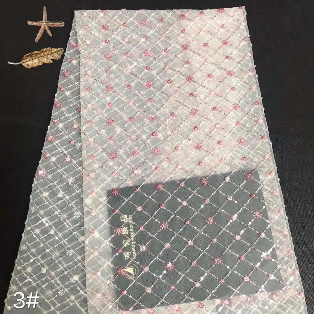 

Embroidered tulle sequined lace fabric 5 yards 2020 new French luxury lace fabric HX-H1260