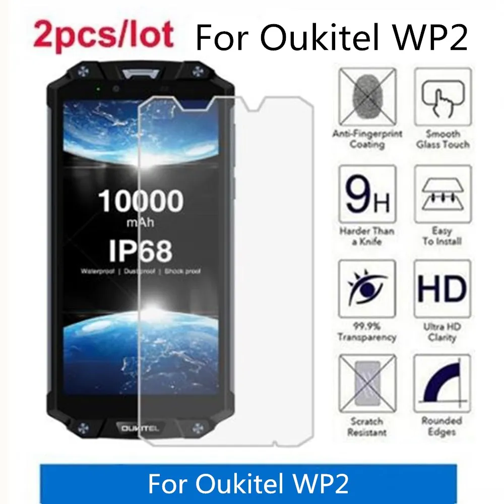 2 шт./партия для Oukitel WP2 закаленное стекло 9H 2.5D Премиум Защитная пленка для экрана для Oukitel WP2 защитная пленка, стекло