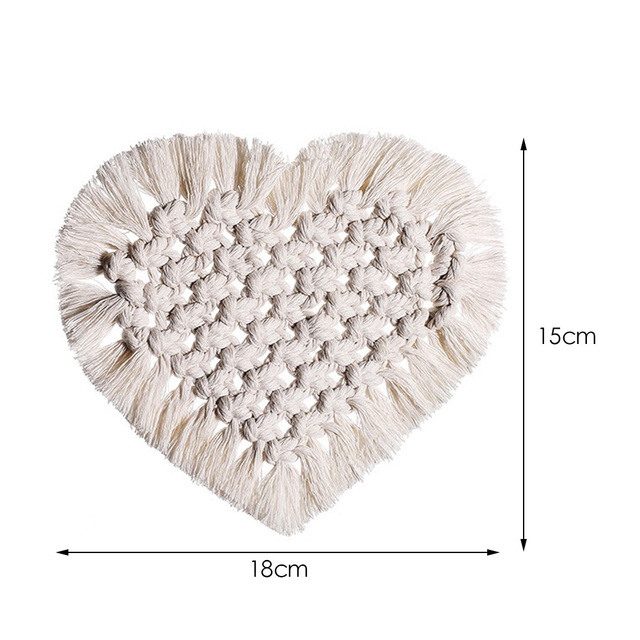 Creative Cotton Braid Coaster Handmade Macrame Cup Cushion Bohemia Style Non-slip Cup Mat Table Mats for Dining Table