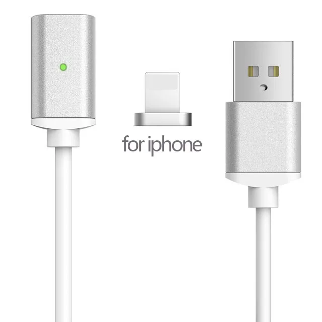GARAS USB Type C/IOS/Micro USB 3IN1 магнитный кабельТип-C USB-C быстро Зарядное устройство адаптер Магнит кабель для iphone Кабели для мобильных телефонов - Цвет: silver ios