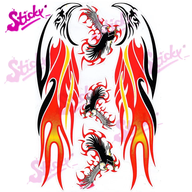 6 Sheets Dirt Bike Stickers Car Racing Decal Brand Logo Motocross Motorcycle  Sponsoered Truck Bicycle Bike Graphic Stickers Flame Tattoo Symbol :  : Automotive