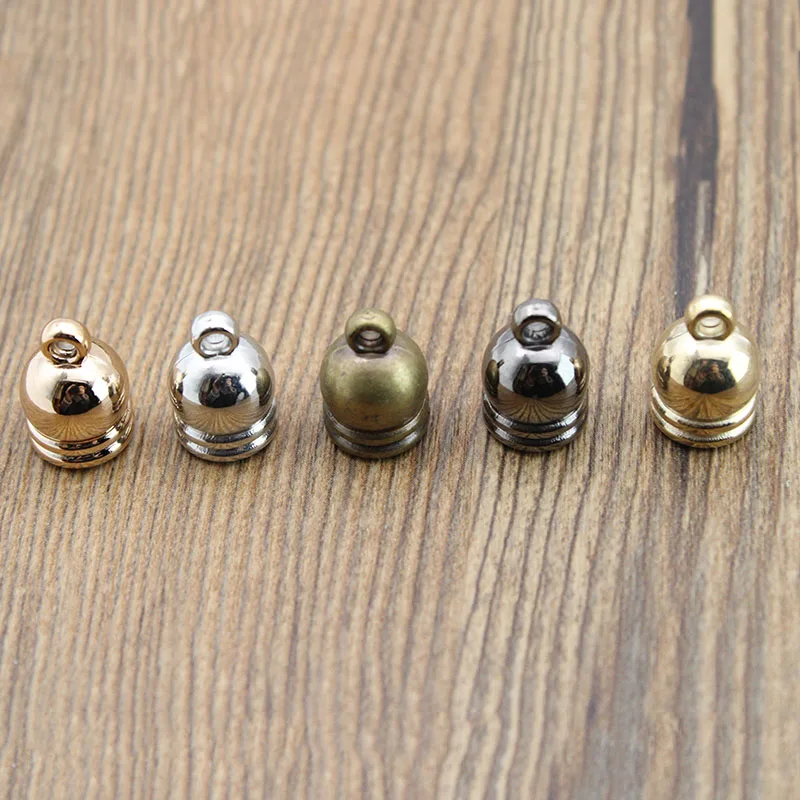 

50pcs/lot End Tip Tassel Caps Beads Necklace Round Leather Cord Crimps end Caps Fastener For Jewelry Making Finding DIY Supplies