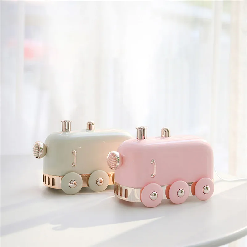 

300ml Mini Train Humidifier With Night Light USB Air Diffuser Aromatherapy Essential Oil Diffuser Home Office Humidifie @D